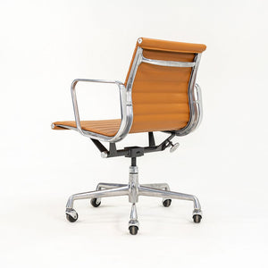 2010s Aluminum Group Management Desk Chair by Charles and Ray Eames for Herman Miller in Cognac Leather