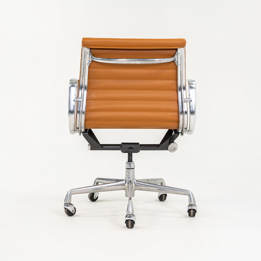 2010s Aluminum Group Management Desk Chair by Charles and Ray Eames for Herman Miller in Cognac Leather