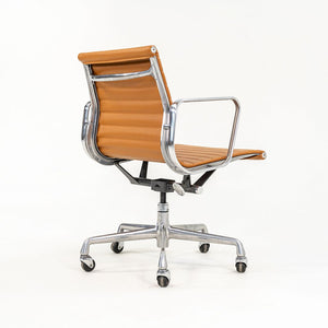 2010s Aluminum Group Management Desk Chair by Charles and Ray Eames for Herman Miller in Cognac Leather