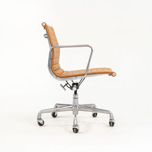 2010s Aluminum Group Management Desk Chair by Charles and Ray Eames for Herman Miller in Cognac Leather