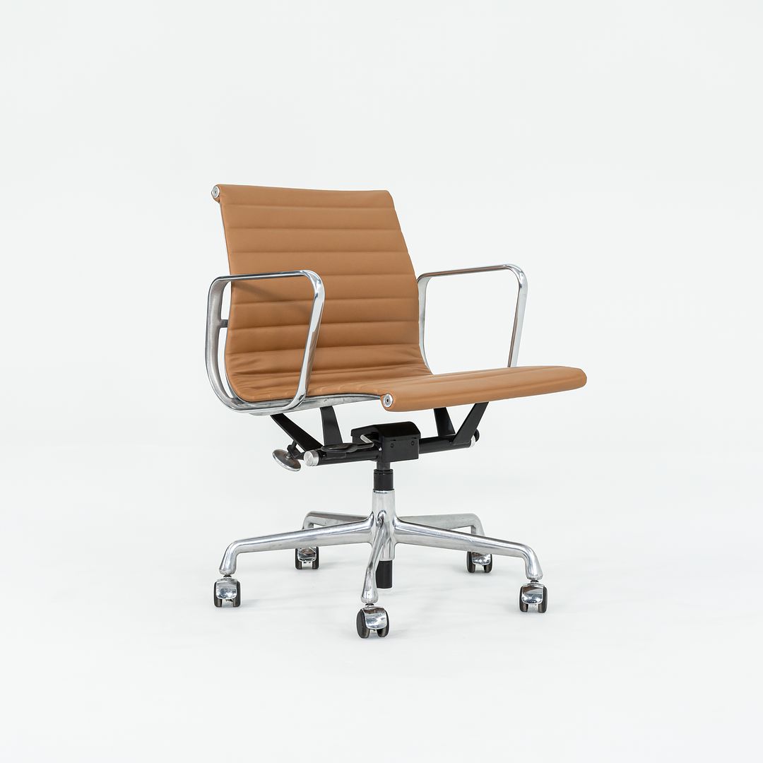 2010s Aluminum Group Management Desk Chair, Model EA335 by Ray and Charles Eames for Herman Miller in Caramel Leather 10x Available