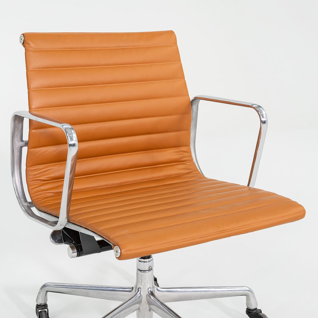 2010s Herman Miller Eames Aluminum Group Management Desk Chair in Cognac Leather