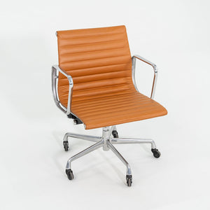 2010s Herman Miller Eames Aluminum Group Management Desk Chair in Cognac Leather
