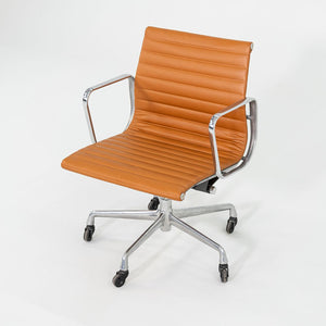 2010s Herman Miller Eames Aluminum Group Management Desk Chair in Cognac Leather
