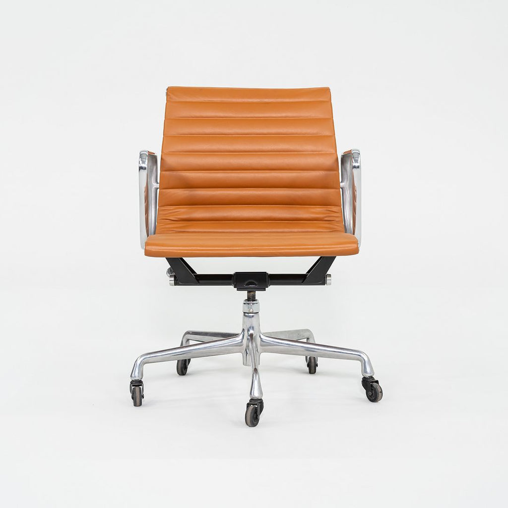 2010s Herman Miller Eames Aluminum Group Management Desk Chair in Cognac Leather