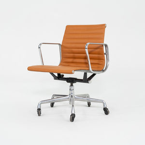 2010s Herman Miller Eames Aluminum Group Management Desk Chair in Cognac Leather