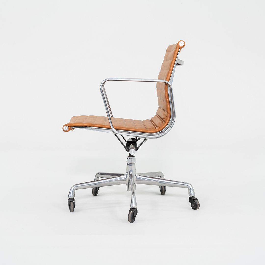 2010s Herman Miller Eames Aluminum Group Management Desk Chair in Cognac Leather
