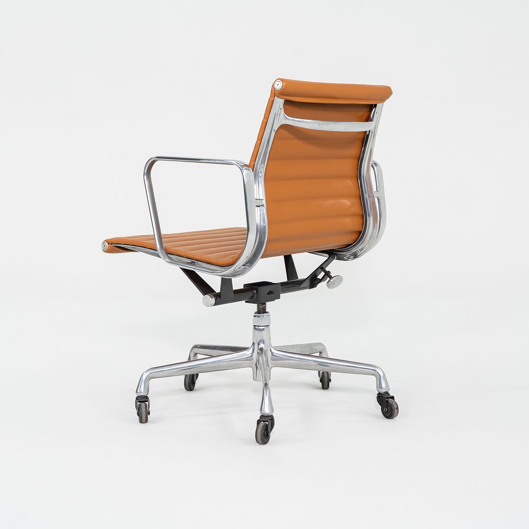 2010s Herman Miller Eames Aluminum Group Management Desk Chair in Cognac Leather