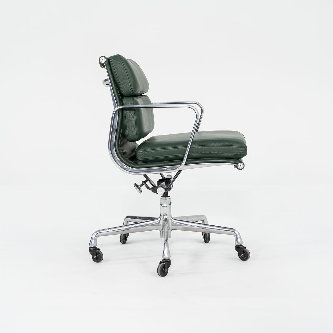 2010s Soft Pad Management Chair, EA435 by Ray and Charles Eames for Herman Miller in Hunter Green Leather