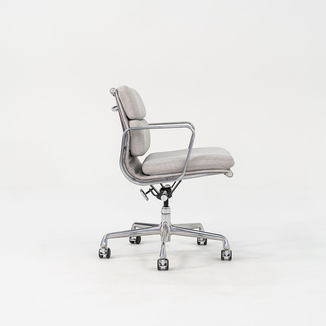 SOLD 2010s Soft Pad Management Desk Chair, EA435 by Ray and Charles Eames for Herman Miller in Grey Fabric