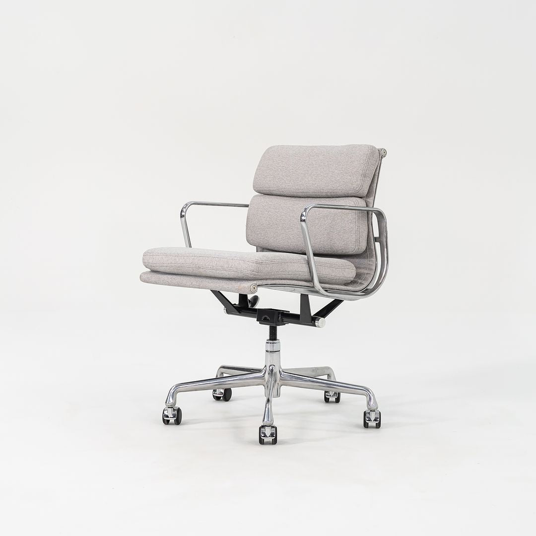 SOLD 2010s Soft Pad Management Desk Chair, EA435 by Ray and Charles Eames for Herman Miller in Grey Fabric