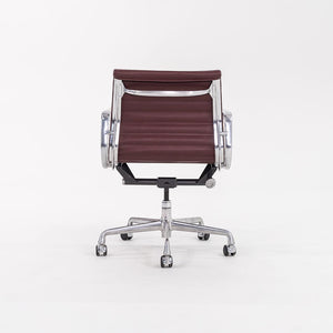 SOLD 2010s Eames Aluminum Group Management Desk Chair by Ray and Charles Eames for Herman Miller in Burgundy Leather