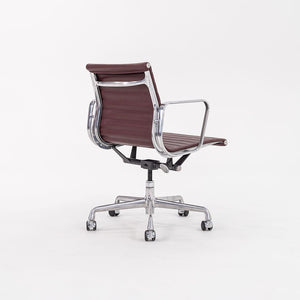 SOLD 2010s Eames Aluminum Group Management Desk Chair by Ray and Charles Eames for Herman Miller in Burgundy Leather