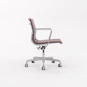 SOLD 2010s Eames Aluminum Group Management Desk Chair by Ray and Charles Eames for Herman Miller in Burgundy Leather