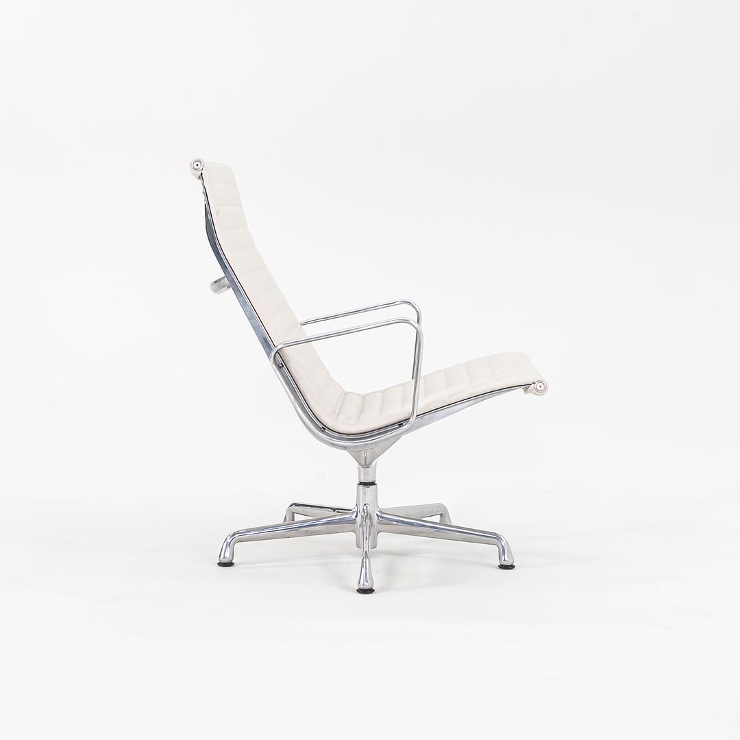 2010s Eames Aluminum Group Lounge Chair, Model EA333 by Ray and Charles Eames for Herman Miller in White Leather