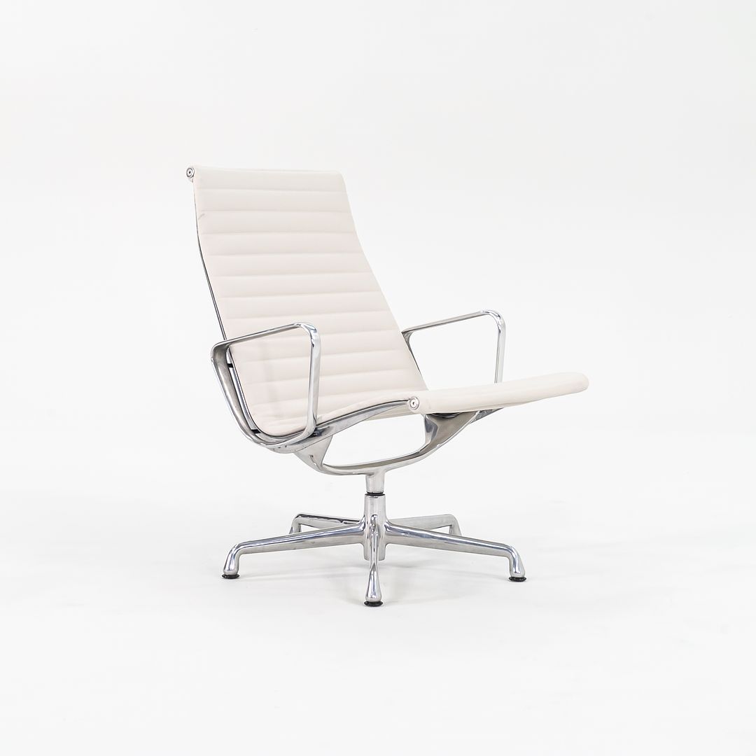 2010s Eames Aluminum Group Lounge Chair, Model EA333 by Ray and Charles Eames for Herman Miller in White Leather