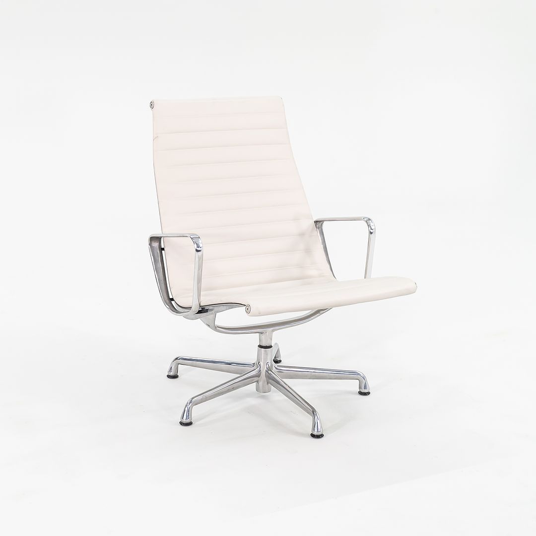 2010s Eames Aluminum Group Lounge Chair, Model EA333 by Ray and Charles Eames for Herman Miller in White Leather