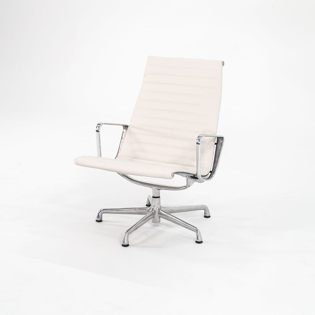 SOLD 2010s Eames Aluminum Group Lounge Chair, Model EA333 by Ray and Charles Eames for Herman Miller in White Leather