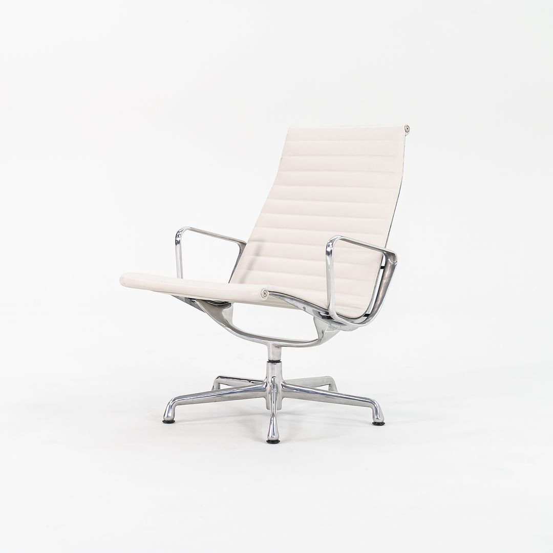 2010s Eames Aluminum Group Lounge Chair, Model EA333 by Ray and Charles Eames for Herman Miller in White Leather