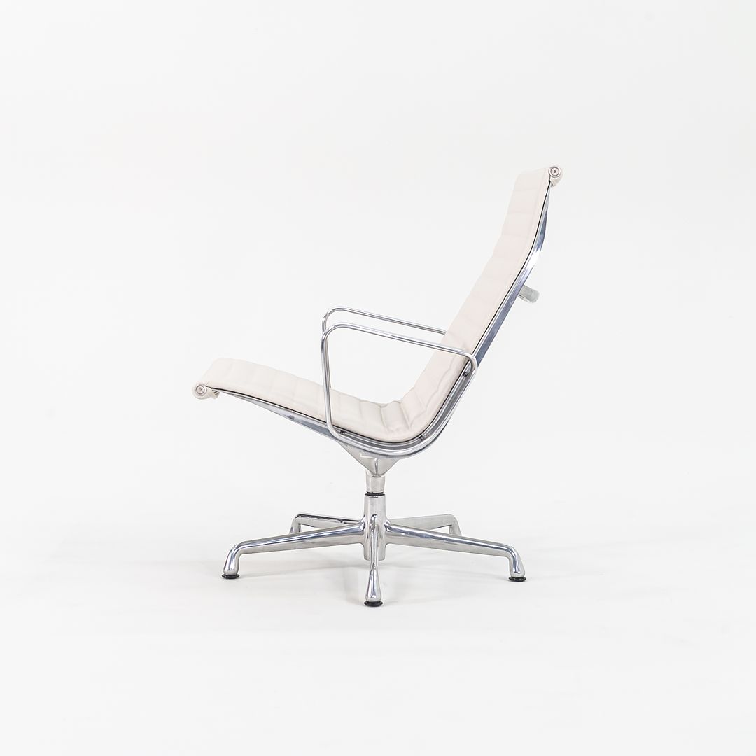 SOLD 2010s Eames Aluminum Group Lounge Chair, Model EA333 by Ray and Charles Eames for Herman Miller in White Leather