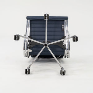 2010s Eames Aluminum Group Management Desk Chair by Ray and Charles Eames for Herman Miller in Blue Leather