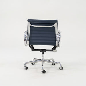 SOLD 2010s Eames Aluminum Group Management Desk Chair by Ray and Charles Eames for Herman Miller in Blue Leather