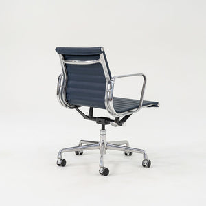 2010s Eames Aluminum Group Management Desk Chair by Ray and Charles Eames for Herman Miller in Blue Leather