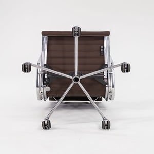 2010s Eames Aluminum Group Management Desk Chair by Ray and Charles Eames for Herman Miller in Brown Fabric