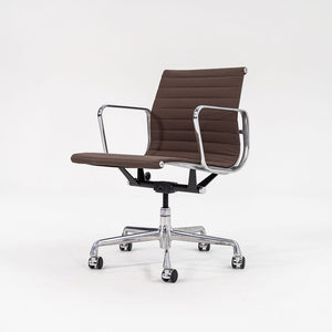 2010s Eames Aluminum Group Management Desk Chair by Ray and Charles Eames for Herman Miller in Brown Fabric