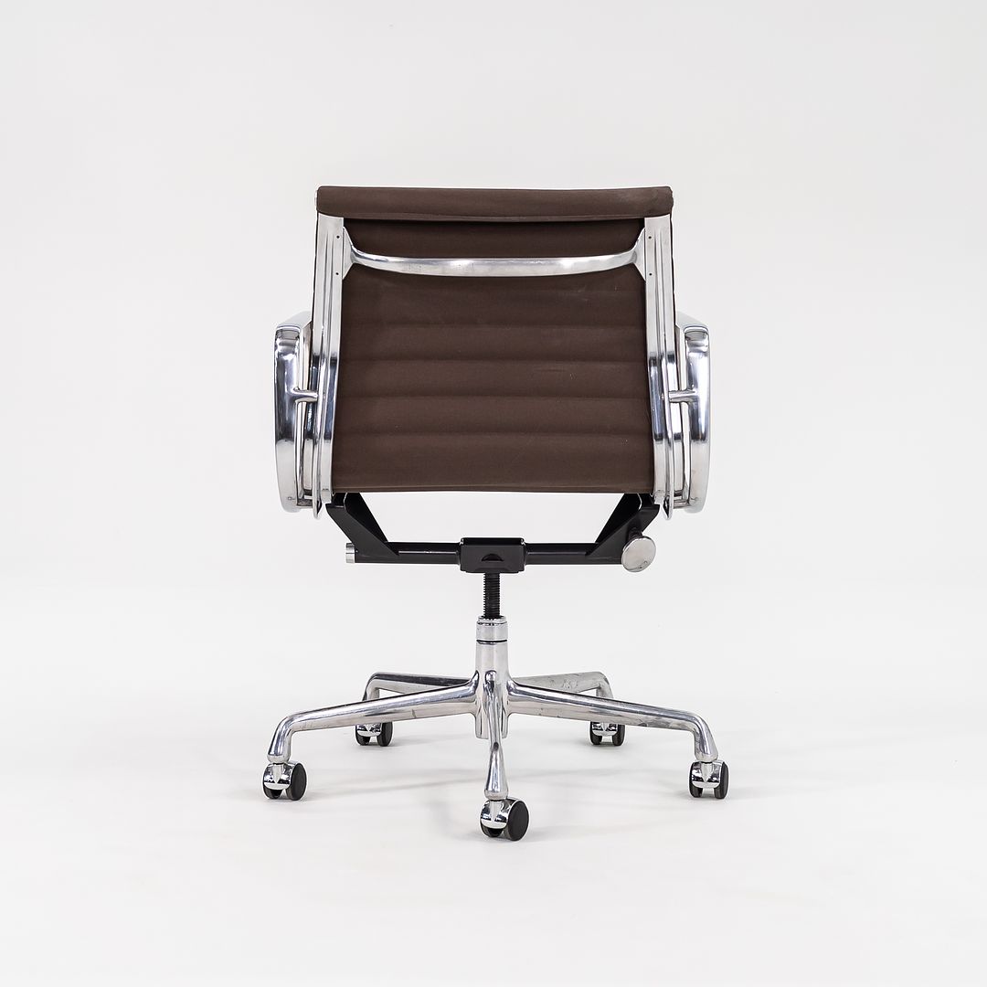 2010s Eames Aluminum Group Management Desk Chair by Ray and Charles Eames for Herman Miller in Brown Fabric