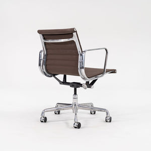 2010s Eames Aluminum Group Management Desk Chair by Ray and Charles Eames for Herman Miller in Brown Fabric