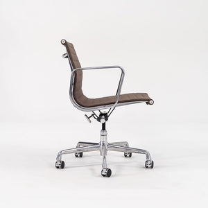 2010s Eames Aluminum Group Management Desk Chair by Ray and Charles Eames for Herman Miller in Brown Fabric