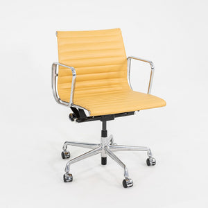 2010s Herman Miller Eames Aluminum Group Management Desk Chair Caramel Leather