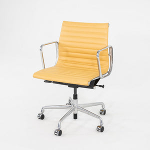 2010s Herman Miller Eames Aluminum Group Management Desk Chair Caramel Leather