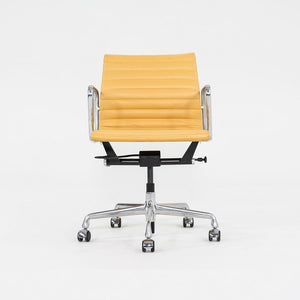 2010s Herman Miller Eames Aluminum Group Management Desk Chair Caramel Leather
