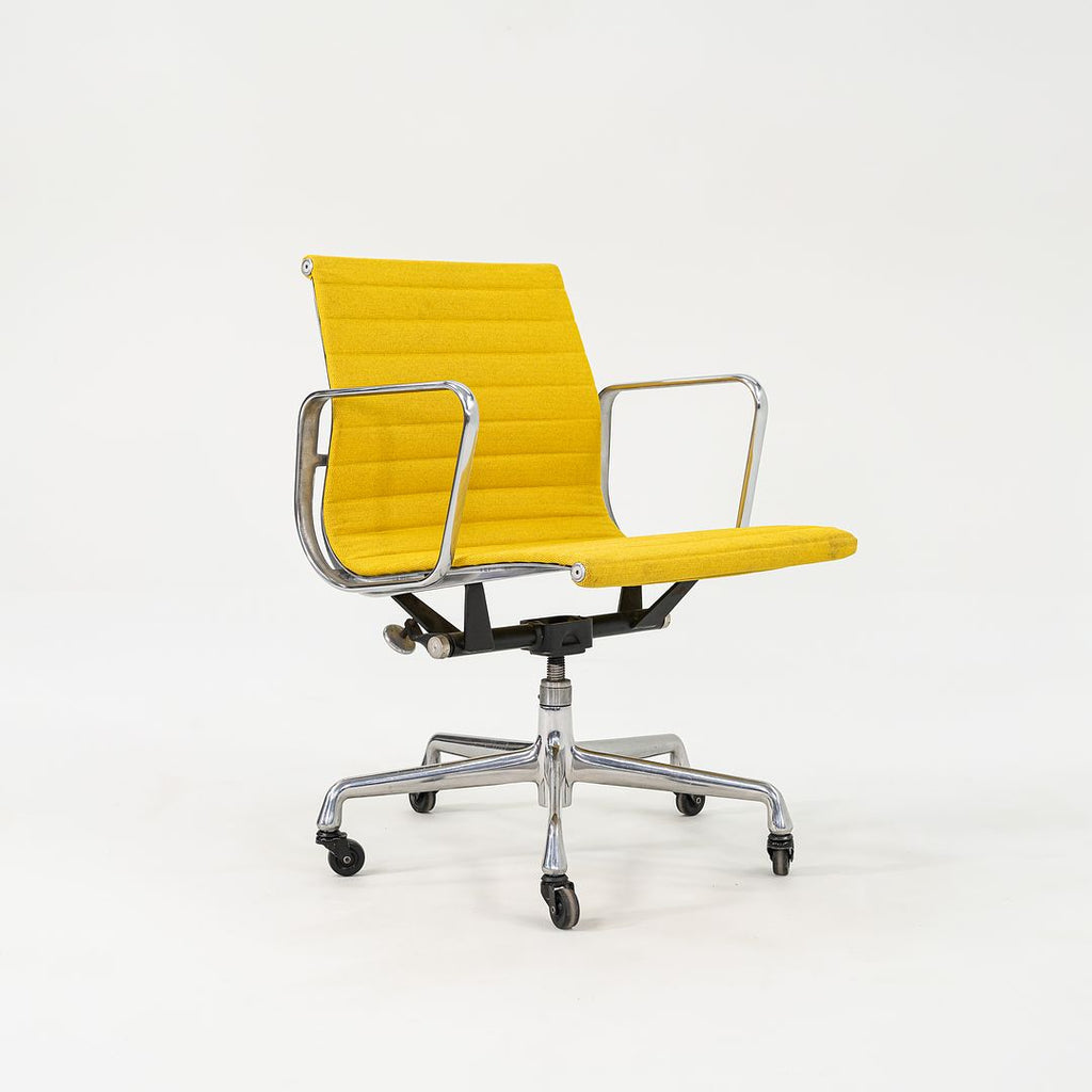 2010s Eames Aluminum Group Management Chair by Ray and Charles Eames for Herman Miller in Yellow Fabric