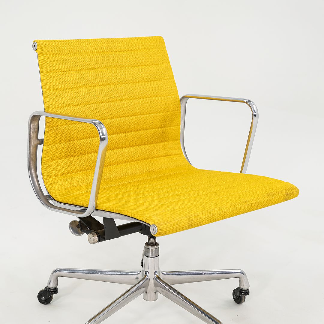 2010s Eames Aluminum Group Management Chair by Ray and Charles Eames for Herman Miller in Yellow Fabric