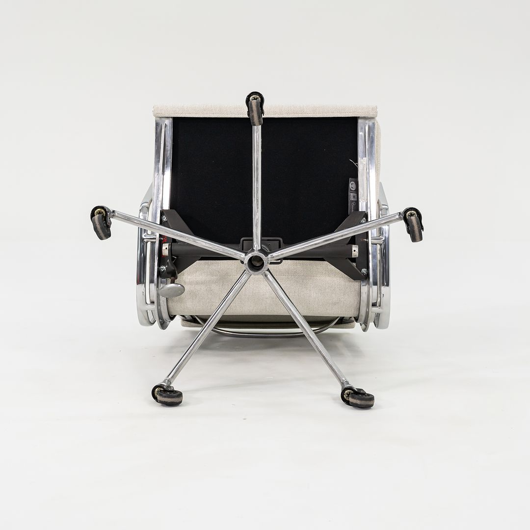 SOLD 2010s Eames Aluminum Group Soft Pad Management Desk Chair, EA435 by Ray and Charles Eames for Herman Miller in Off-White Fabric