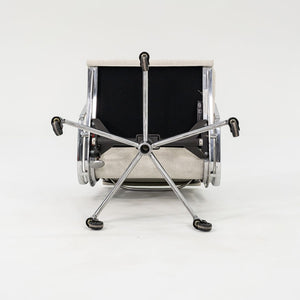 SOLD 2010s Eames Aluminum Group Soft Pad Management Desk Chair, EA435 by Ray and Charles Eames for Herman Miller in Off-White Fabric