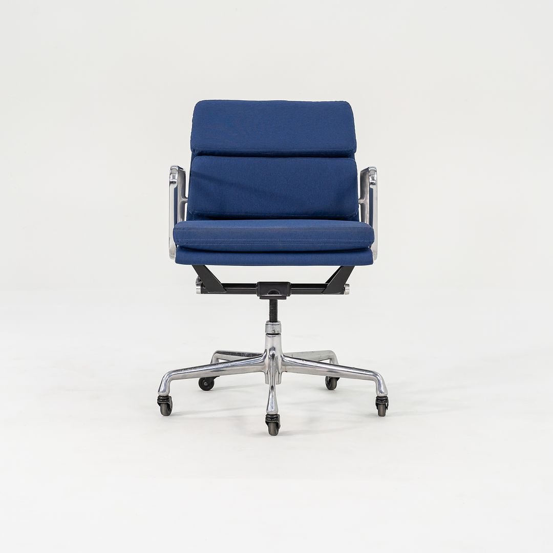 2010s Soft Pad Management Chair, EA435 by Ray and Charles Eames for Herman Miller in Blue Fabric 4x Available
