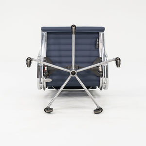 SOLD 2010s Eames Aluminum Group Management Desk Chair by Ray and Charles Eames for Herman Miller in Blue Leather