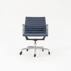 SOLD 2010s Eames Aluminum Group Management Desk Chair by Ray and Charles Eames for Herman Miller in Blue Leather