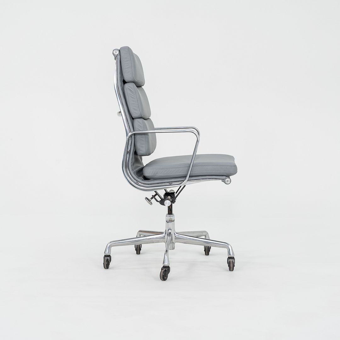 2020s Herman Miller Eames Soft Pad Executive Desk Chair in Light Grey Leather
