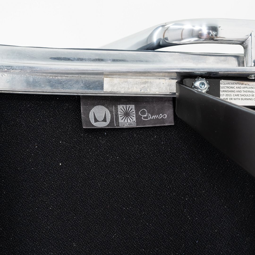 SOLD 2010s Herman Miller Eames Soft Pad Executive Desk Chair Blue Leather Upholstery