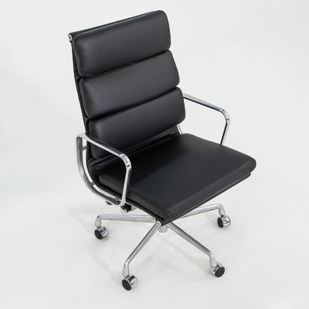 SOLD 2010s Herman Miller Eames Soft Pad Executive Desk Chair in Black Leather