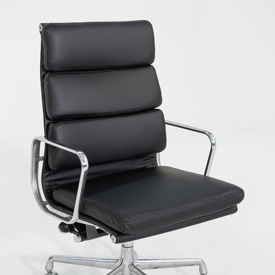 SOLD 2010s Herman Miller Eames Soft Pad Executive Desk Chair in Black Leather