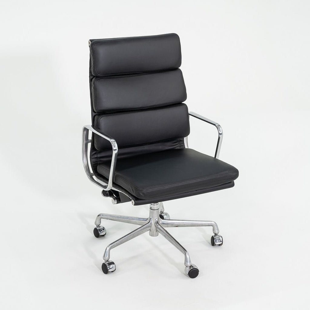 SOLD 2010s Herman Miller Eames Soft Pad Executive Desk Chair in Black Leather
