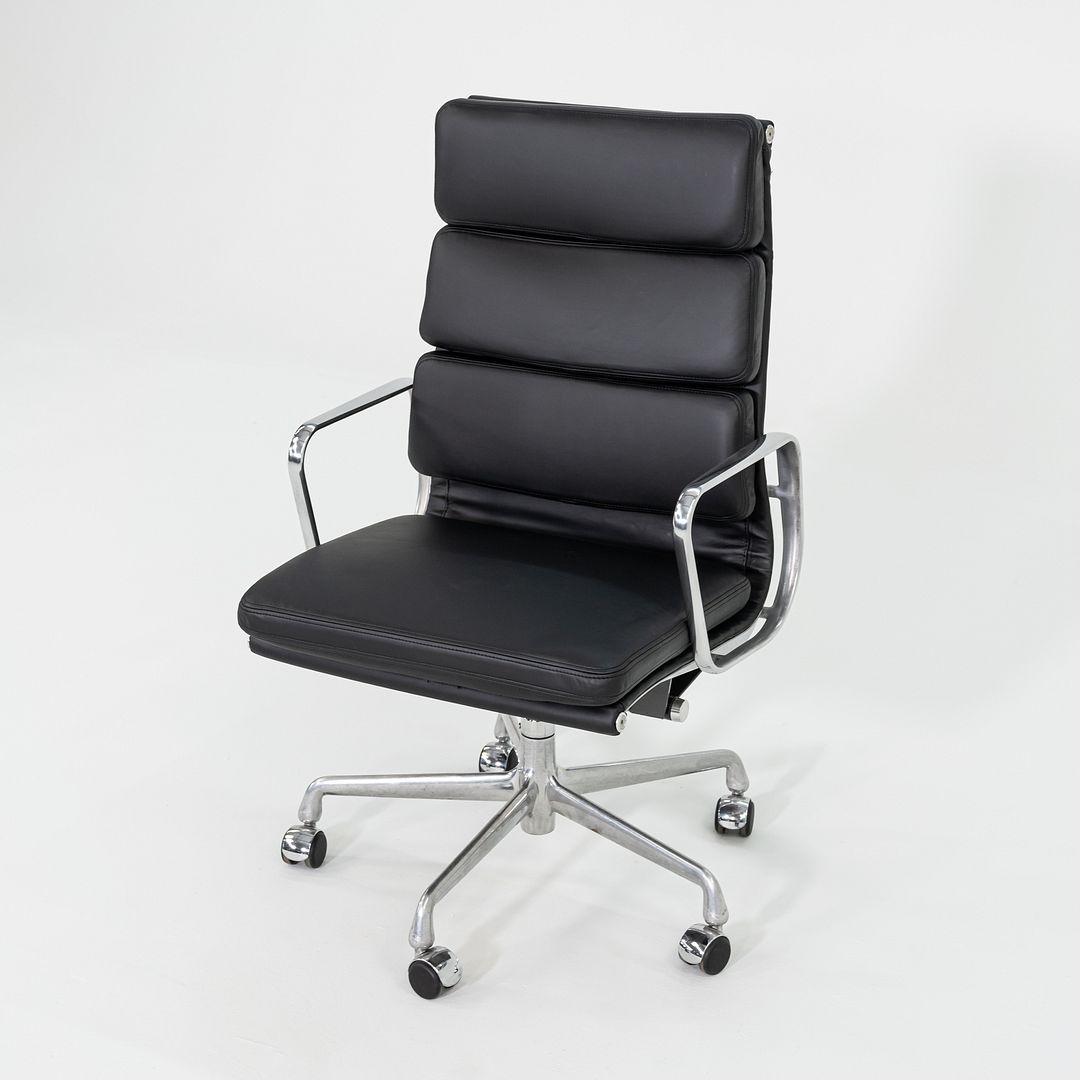 SOLD 2010s Herman Miller Eames Soft Pad Executive Desk Chair in Black Leather