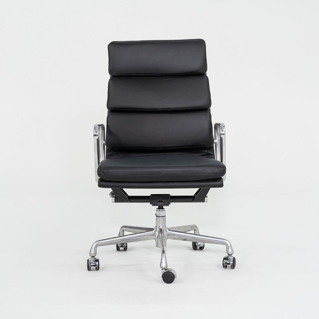 SOLD 2010s Herman Miller Eames Soft Pad Executive Desk Chair in Black Leather