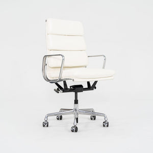 2010s Herman Miller Eames Soft Pad Executive Desk Chair Ivory Leather Upholstery